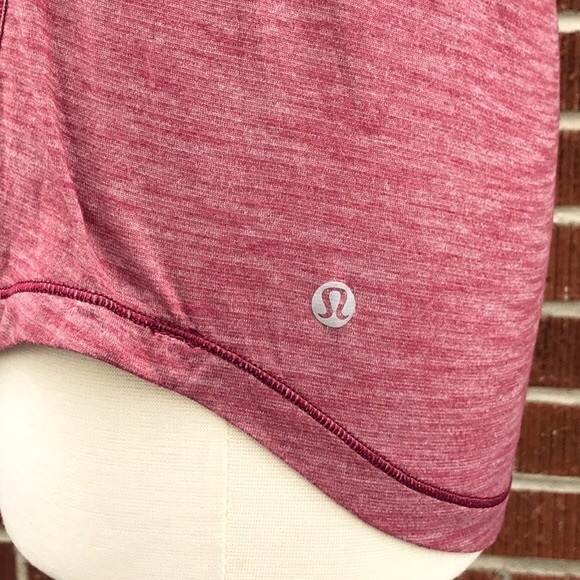 Lululemon Athletica Heathered Mauve Athletic 2-1 Workout Tank Top Size 4 - Picture 10 of 13